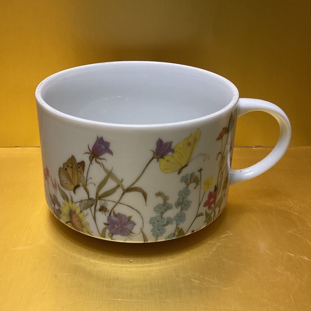 Vintage 1975 Enesco Nature Garden Society Fine China Butterfly Flower Mug Cup